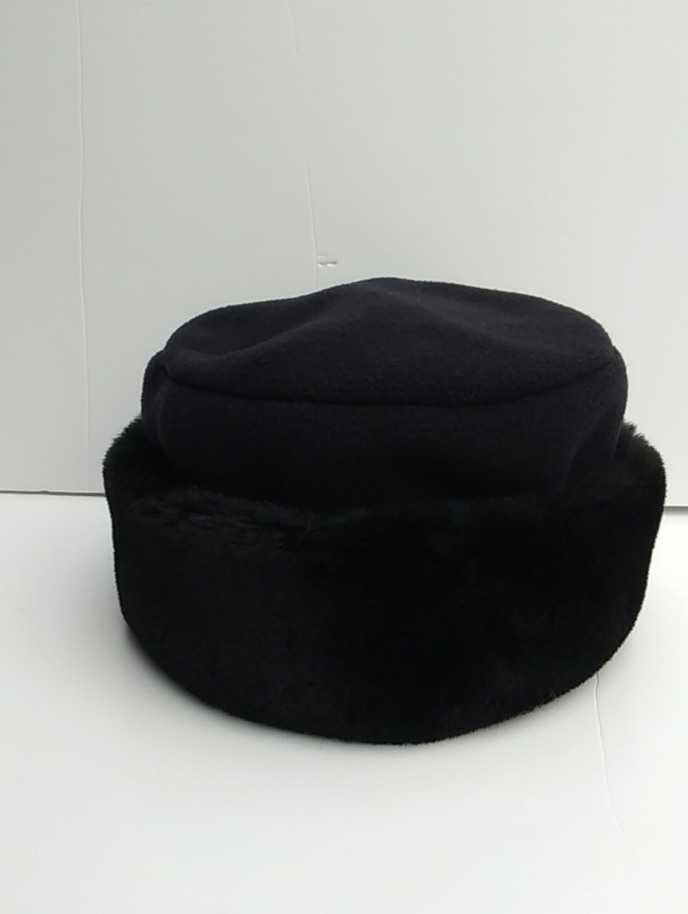 Black Faux Fur Trim Womens Winter Hat